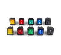 KCD4 Rocker Switch Power Switch 2 Position/ 3 Position 6 Pins Electrical Equipment with Light Switch 16A 250VAC/ 20A 125VAC 1PCS(Red-2D)