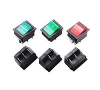 KCD4 Rocker Switch Power Switch 6Pins 4Pins 3Position 2Position With Light 16A 250VAC 20A 125VAC The Arrow Is Reset 5Pcs(Red with no Light,6Pin ON-OFF-ON)
