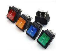 KCD4 Rocker Switch Power Switch ON-OFF-ON 3 Position 6 Electrical Equipment With Light Switch 16A 250VAC/ 20A 125VA 10Pcs(Yellow)