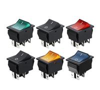 KCD4 Switch 4Pin 6Pin DPST ON/OFF Snap in Rocker Switch 16A 250V AC 25x31mm(Black 4PIN,20PCS)