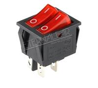 KCD6 16A 250V AC Rocker Switch Boat Switch 6pins With Lamp ON-OFF Red The Electric Grill Green Electric Heater Double Ship Type(KCD6-Black-6J6D,2pieces -lot)