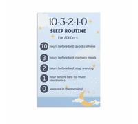 KCDFDVJFBM 10-3-2-1-0 Sleep Rule Chart Poster for Healthy Sleep Hygiene and Bedtime Routine Wall-Art(Unframed,12x18inch(30x45cm))