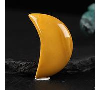 KCDFDVJFBM 1PC Crystal Stone Moon Shape, Meditative Polished, Colorful Mascot, Home Decoration Collection Gift (Color : Egg Yellowstone, Size 2pc)
