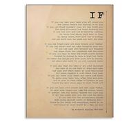 KCDFDVJFBM Aesthetic If Poem Poster Rudyard Kipling Motivational Quotes Vintage Wall-Art Canvas for Farmhouse Style(Framed,16x24inch(40x60cm))