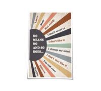 KCDFDVJFBM Affirmation Mental Health Poster, Office Wall-Art Decor, No Means No for Boundary Awareness, Giclee Canvas Printing(Framed,12x18inch(30x45cm))
