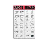 KCDFDVJFBM Beach House Coastal Decor Nautical Knots Poster Sailor Rope Chart Canvas Wall-Art for Living Room Office Wall Decor(Framed,08x12inch(20x30cm))