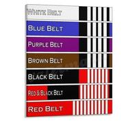 KCDFDVJFBM BJJ Graduation System Poster Belts with Stripes Progression Chart Canvas Wall-Art for Fight Gym Home Dojo Motivation Decor(Framed,16x24inch(40x60cm))
