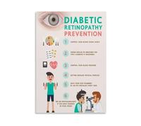 KCDFDVJFBM Canvas Print Wall-Art Diabetic Retinopathy Educational Poster for Modern Home Office Aesthetic Decor(Framed,08x12inch(20x30cm))