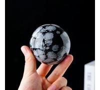 KCDFDVJFBM Decorative Ornaments Snowflake Obsidian Sphere Ball Crystal Stone Home Decor (Size : 700-750g)