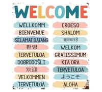 KCDFDVJFBM Diversity and Inclusion Poster Multilingual Welcome Sign for Office Classroom Wall-Art Cultural Decor Global Community(Framed,16x24inch(40x60cm))