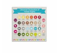 KCDFDVJFBM Educational Human Rights Poster Declaration Charter Canvas Wall-Art for Teachers Classroom and Office Inspiration(Framed,16x24inch(40x60cm))