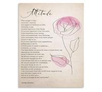 KCDFDVJFBM Farmhouse Christmas Decor Canvas Wall-Art with Attitude Poem by Charles Swindoll Quotes Inspirational Poster(Framed,12x18inch(30x45cm))