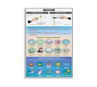 KCDFDVJFBM Fun Science Poster Chemical Physical Changes, Anchor Chart for Room, Middle School Classroom Decor Canvas Art (Framed,12x18inch(30x45cm))