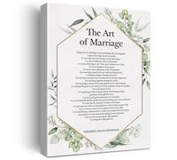 KCDFDVJFBM Happiness in Marriage Wall Art, The Art of Marriage Poem Framed Canvas Print, Inspirational Quote Ready to Hang Decor for Couples Home Office(Unframed,08x12inch(20x30cm))