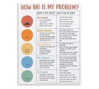 KCDFDVJFBM How Big Is My Problem Coping Skills Mental Health Quote Vintage Style Canvas Wall-Art for Home(Unframed,08x12inch(20x30cm))