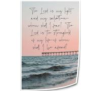 KCDFDVJFBM Inspirational Bible Verse Wall-Art Psalm 27 Canvas Print Christian Gift for Living Room Decor(Unframed,12x18inch(30x45cm))