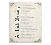 KCDFDVJFBM Irish Blessing Poetry Wall-Art Inspirational Celtic Poem Canvas Print Poster for Living Room Decor(Unframed,08x12inch(20x30cm))