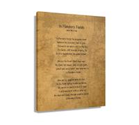 KCDFDVJFBM John McCrae‘s In Flanders Fields Poster, Tribute and Literary Art, Vintage Military Decor for Office or Man Cave(Framed,08X12inch(20X30cm))