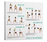 KCDFDVJFBM Kettlebell Exercises Poster - Full Body Workout Guide & Flow Chart, HIIT & Strength Training Home Gym Art(Framed,08x12inch(20x30cm))