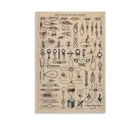 KCDFDVJFBM Knots and Splices Knowledge Poster - Educational Rope Work Guide Wall Art Print for Living Room, Office, Man Cave Decor(Framed,16X24inch(40X60cm))