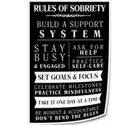 KCDFDVJFBM Mindful Recovery Wall Decor: The Rules of Sobriety Quote Print - Modern Minimalist Art for Home, Room, and Personal Sanctuary(Framed,16x24inch(40x60cm))