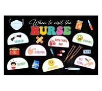 KCDFDVJFBM Pediatric Nurse Appreciation Gift - When to Visit the Nurse Clinic Wall-Art Poster, School Health Office Decor for Classroom or Doctor’s Office Waiting Room(Framed,12x18inch(30x45cm))