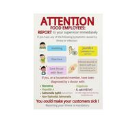 KCDFDVJFBM Restaurant Management Poster Employee Illness Reporting Health Guidelines Canvas Wall-Art for Kitchen Office Staff Room Decor(Framed,12x18inch(30x45cm))