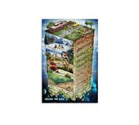 KCDFDVJFBM Set of 2 Science Posters - Geologic Time Scale & Tree of Life Evolution, Educational Wall-Art Prints for Classroom, Library or Office Wall Decor(Framed,08x12inch(20x30cm))
