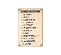 KCDFDVJFBM Sobriety Poster Addiction Recovery Principles Stay Strong Daily Affirmations Inspirational Wall-Art For Sober Living Home Bathroom Office(Framed,08x12inch(20x30cm))