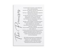 KCDFDVJFBM The 12 Promises of Recovery - Inspirational Sobriety & Twelve Steps Wall-Art Print for Home, Office, or Counseling Room(Framed,16x24inch(40x60cm))