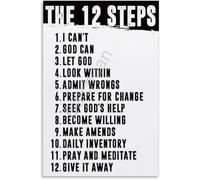KCDFDVJFBM The Twelve Steps of Personal Growth Poster Canvas Wall-Art for Reflection Bedroom Living Room Decor Inspirational