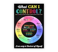KCDFDVJFBM Things I Can Control Counseling Poster, Mental Health Wall-Art for Pediatric Office and School, Social Worker Decor, Classroom Supplies(Framed,08x12inch(20x30cm))