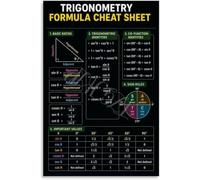 KCDFDVJFBM Trigonometry Formulas Poster Math Educational Chart Bedroom Wall-Art Sine Cosine Tangent Radians Degrees