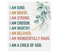KCDFDVJFBM Unframed Christian Wall-Art: I Am a Child of God - Simple & Bold Scripture Poster for DIY Nursery Decor, Classroom, Prayer Corner(Framed,08x12inch(20x30cm))