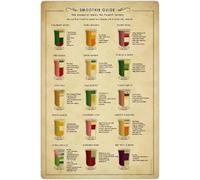 KCDFDVJFBM Vibrant Smoothie Menu Poster - Step by Step Drink Recipe Guide & Motivational Wall Decor for Health Lovers 3.(Unframed,08x12inch(20x30cm))