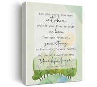 KCDFDVJFBM Watercolor Scripture Art Let Your Roots Grow Down Into Him Canvas Print Inspirational Wall-Art for Home Decor(Unframed,16x24inch(40x60cm))