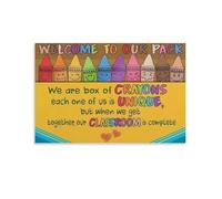 KCDFDVJFBM Welcome To Our Pack Crayons Poster Diversity Educational Print for Classroom Decor Teacher Supplies School Wall-Art(Unframed,08x12inch(20x30cm))