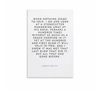 KCDFDVJFBM When Nothing Seems to Help Jacob Riis Art Print - The Stonecutter Parable, Vintage Typography for History Buffs & Graduation Gifts(Unframed,16x24inch(40x60cm))
