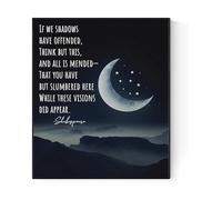 KCDFDVJFBM William Shakespeare Quote Print If We Shadows Have Offended A Midsummer Night's Dream Literary Art Print Office Decor(Unframed,16x24inch(40x60cm))