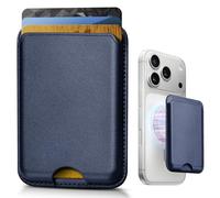 KCEASUA Stronger Magnetic Wallet for iPhone 17/16/15/14/13/12 Series & for MagSafe-Compatible Cases, Leather Magnetic Card Holder with RFID Blocking, N52 Magnet Phone Wallet, Fit 3 Cards, Navy Blue