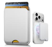 KCEASUA Stronger Magnetic Wallet for iPhone 17/16/15/14/13/12 Series & for MagSafe-Compatible Cases, Slim Leather Magnetic Card Holder with RFID Blocking, N52 Magnet Phone Wallet, Fit 3 Cards, White