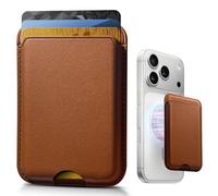 KCEASUA Stronger Magnetic Wallet for iPhone 17/16/15/14/13/12 Series, Slim Leather Magnetic Card Holder with RFID Blocking, N52 Magnet Phone Wallet, Fit 3 Cards, Dark Brown