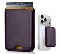 KCEASUA Stronger Magnetic Wallet for iPhone 17/16/15/14/13/12 Series, Slim Leather Magnetic Card Holder with RFID Blocking, N52 Magnet Phone Wallet, Fit 3 Cards, Dark Purple