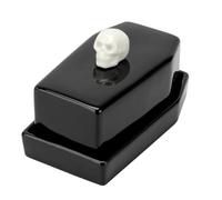 Kcgani 1 Pcs Ceramic Butter Dish with Lid Set, Black Gothic Skull Shape Butter Container Holds for Countertop, Ceramic Gothic Kitchen Utensils Butter Keeper for Table Decor Festivities Party Supplies