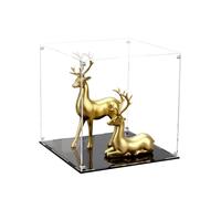 Kcgani 12 Inch Clear Acrylic Display Case, Cube Clear Acrylic Box for Collectibles, Alternative Glass Case with Black Base for Display Figures Home Storage Organizing Toys Arts Showcase