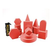 Kcgani 14pcs Photography Background Props, Geometric Cube Photo Props Set, Stereo Hard Foam Photo Decorative Backdrop, Posing Ornaments for Lipstick, Jewelry, Perfume, Makeup Tools (Red)