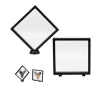 Kcgani 2 Pack Megalodon Shark Tooth Display Case, 7 Inch Floating Display Frame Shark Tooth Holder, Clear Display Case Sealed Box for Megalodon Shark Tooth, Freestanding Collectible Holder Stand
