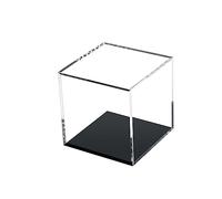 Kcgani Clear Acrylic Boxes for Collectibles Display, Removable Countertop Storage Box Cube Organizer Stand Riser, Dustproof Protection Showcase for Crystals Minerals Slab Fossil Coral, 3x3x3Inch