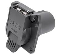 KCGLOBAL 7-Way RV Blade Socket, OEM Style Replacement Vehicle-Side Female-End USCAR to 7-Pin Socket for Ford, GMC, Chevy, Dodge, Silverado, Sierra Trailer Plug - Factory 7 Pin & Tow Package Required