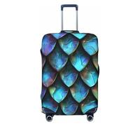 KCGSDEGV 3D Magical Dragon Scales Pattern Prints Elastic Luggage Cover with Invisible Zippers - Universal Suitcase Protector for Travel, Business Trips, M(22-24inch Suitcase)
